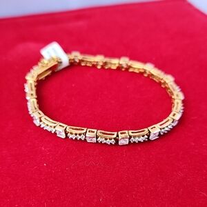 Gold-Plated With Zirconias Women's Tennis Bracelet